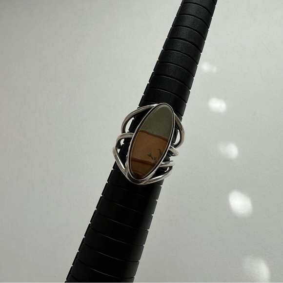 Vintage Desert Jasper Ring Size 6.75 - Picture 2 of 11